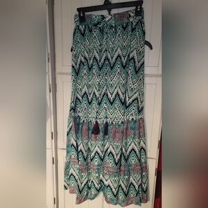 Patterned Boho Maxi Skirt